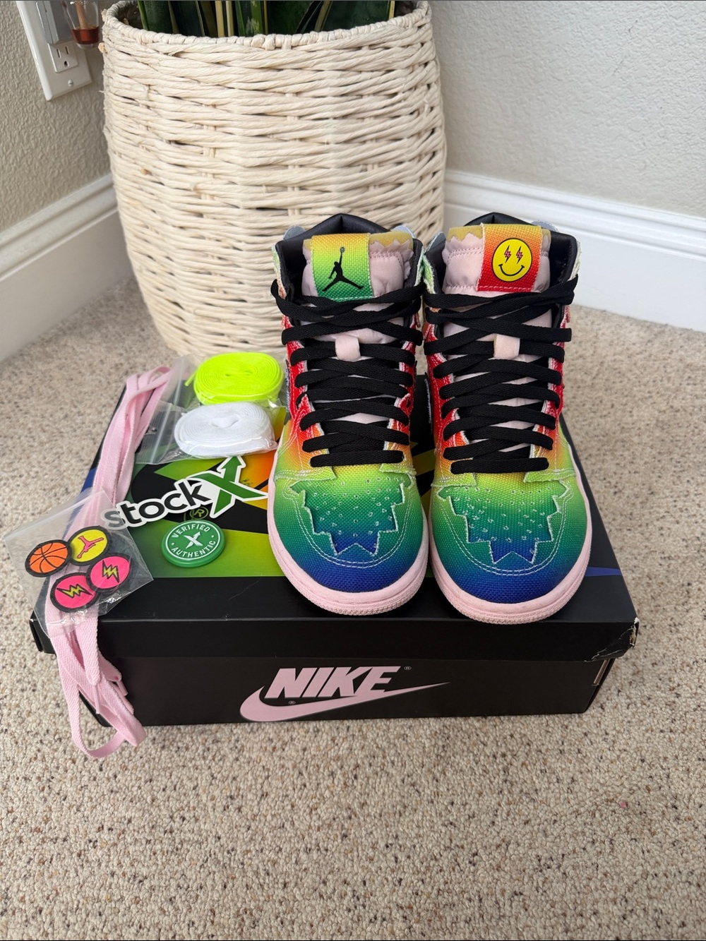 J Balvin Nike Air Jordan 1 Retro High-Top Sneakers - Multicolor